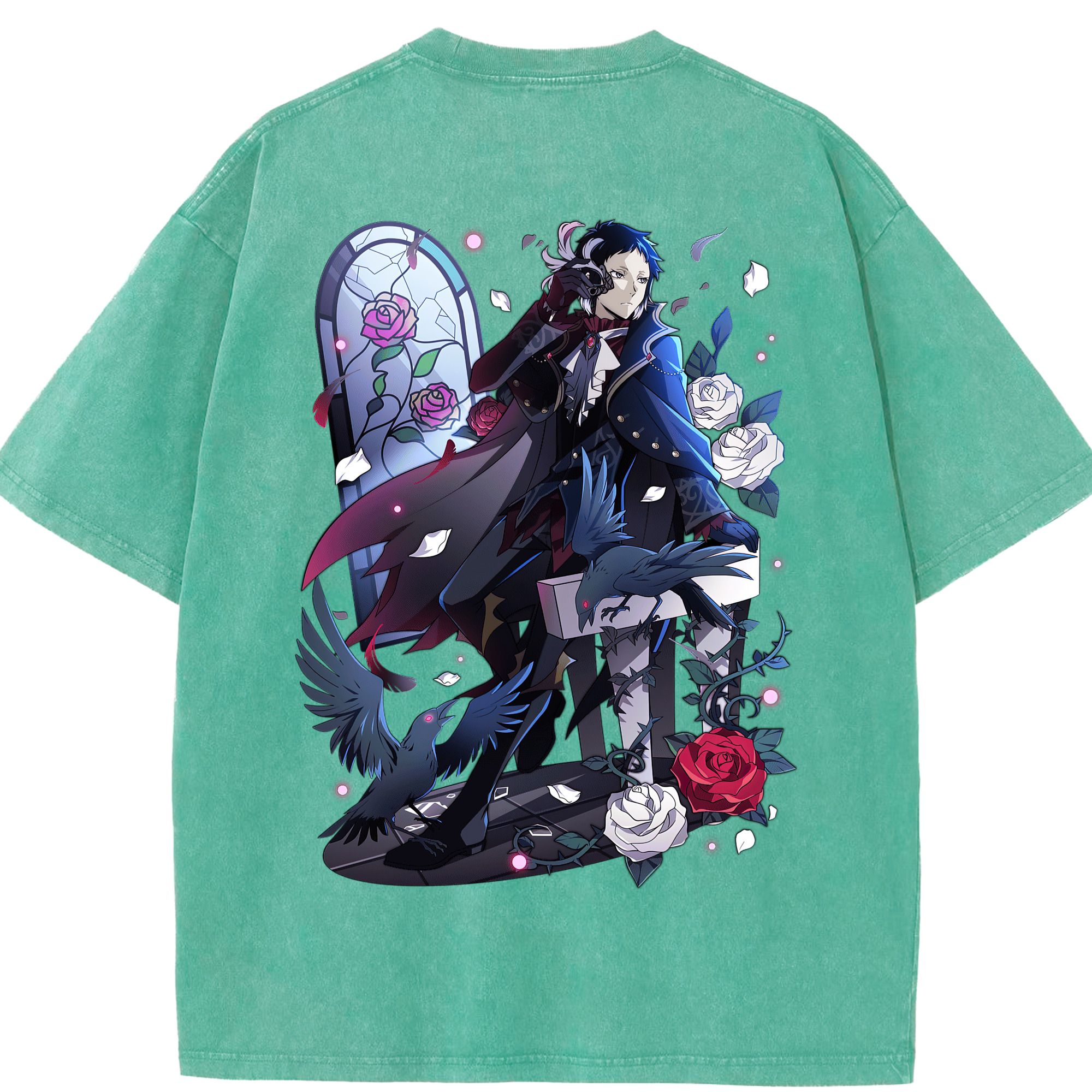 （画像用） 文豪ストレイドッグス Bungo Stray Dogs 綿100% ヴィンテージ風 半袖Tシャツ（背面プリント）
